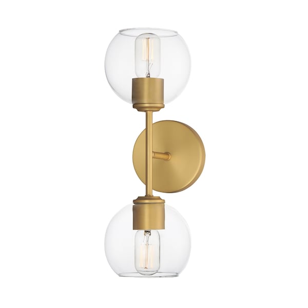 Maxim Lighting Knox 2-Light Wall Sconce, Natural Aged Brass 21632CLNAB - main